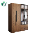 Wooden Clothes Cabinet Wardrobe Set With Glass Door